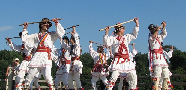 Folk dancing performance